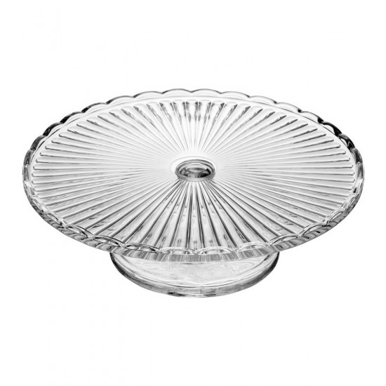 Prato 28,5x7,7cm Para Bolo Com Pé De Vidro Bangkok